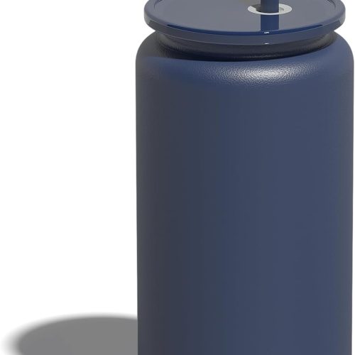 Coffee Tumbler with Textured Matte Finish and Straw Lid Insulated Cup