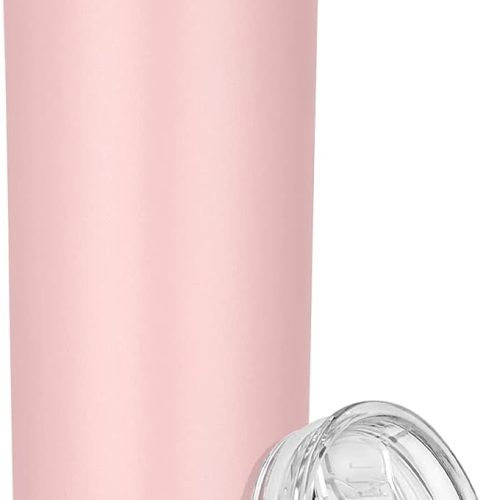 Skinny Tumbler with Slide Lid and Plastic Straw Insulated Cup