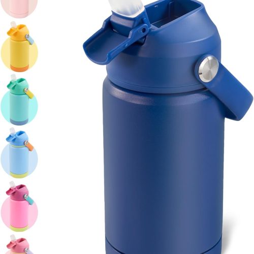 Insulated Water Bottle with Soft Strap and Silicone Base Pad Insulated Cup