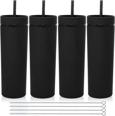 Tumbler with Thickened Rubber Ring and Soft PP Straw Insulated Cup