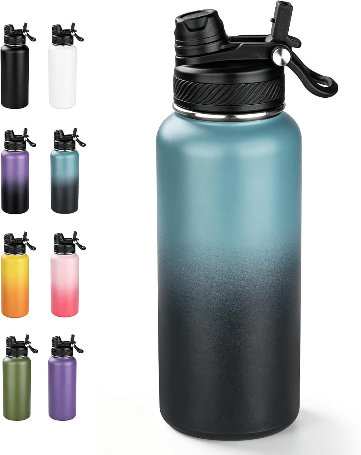 Large Insulated Water Bottle with Dual Purpose Lid Insulated Cup