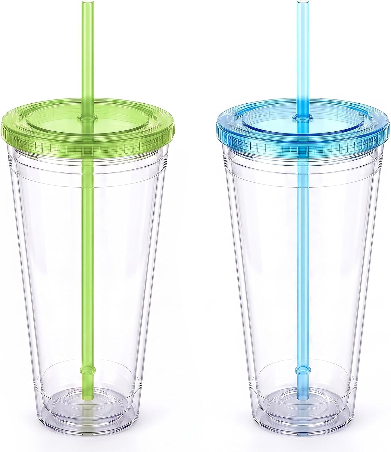Double Wall Tumbler with Splash Resistant Lid and Reusable Straw Insulated Cup