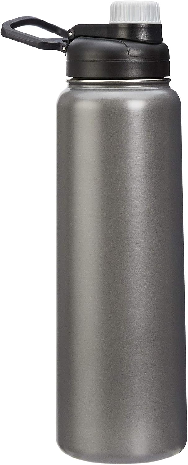 Metal Water Bottle with Spout Lid and Hinge Lock Cap Insulated Cup